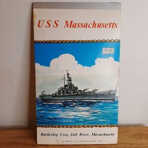 USS Massachusetts Vtg 1980s Notepad Writing Paper Stationary pad Battleship Cove